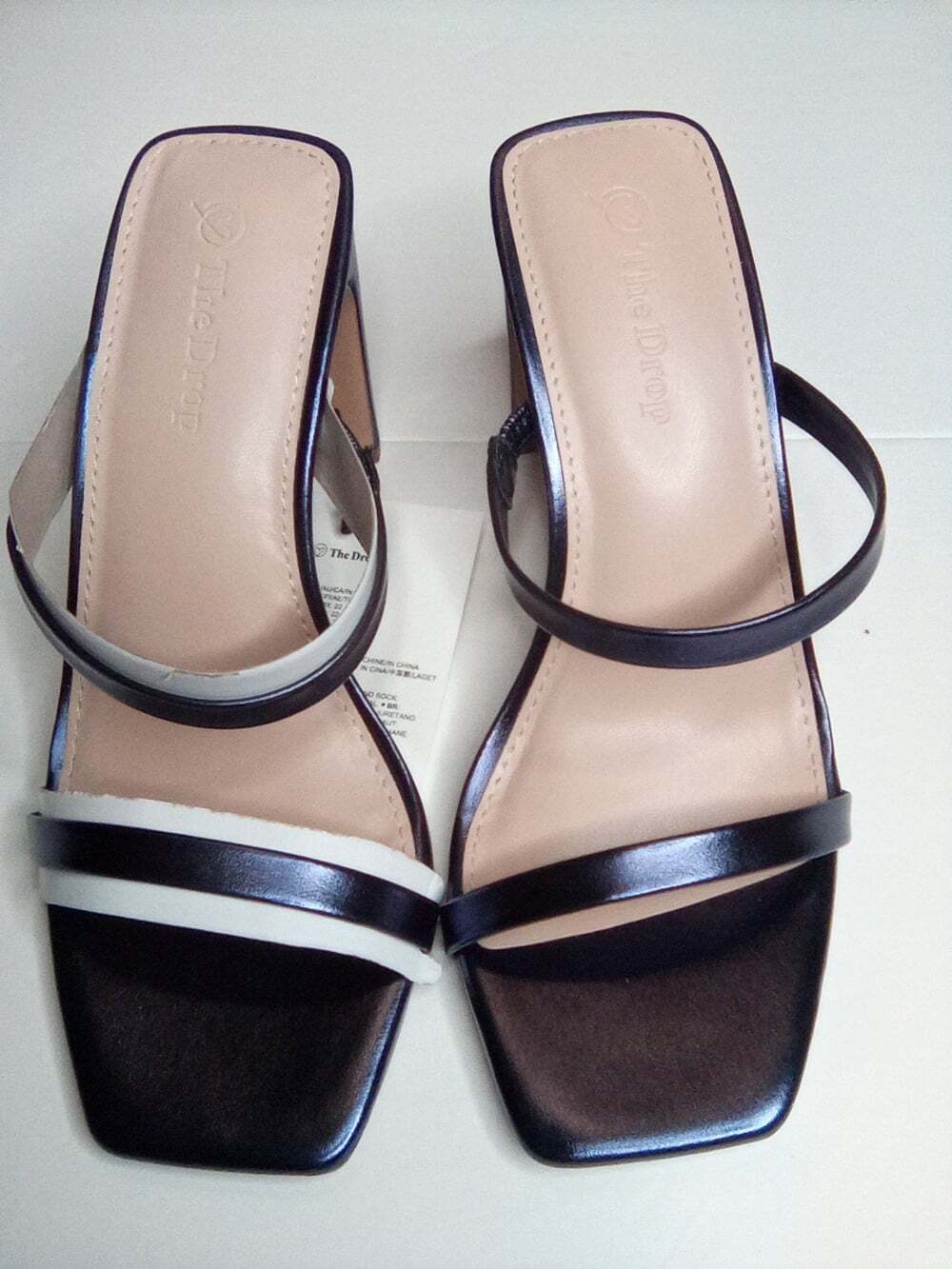 The Drop Avery Women's Strappy High Heel Metallic Navy Sandals Size 5